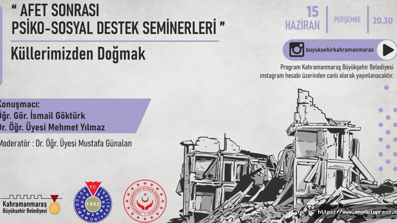Kahramanmaraş’ta Psiko-Sosyal Destek Seminerleri Devam Ediyor