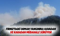 Fırnız’daki orman yangınına havadan ve karadan müdahale sürüyor