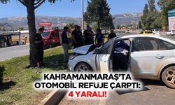 Kahramanmaraş’ta Otomobil Refüje Çarptı: 4 Yaralı