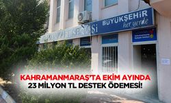 Kahramanmaraş’ta Ekim ayında 23 milyon TL destek ödemesi!