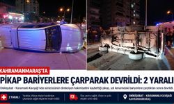 Kahramanmaraş’ta Pikap Bariyerlere Çarparak Devrildi: 2 Yaralı
