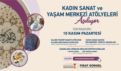 Kahramanmaraş’ta Kadın Sanat ve Yaşam Merkezi Atölyelerine Başvurular Başladı!