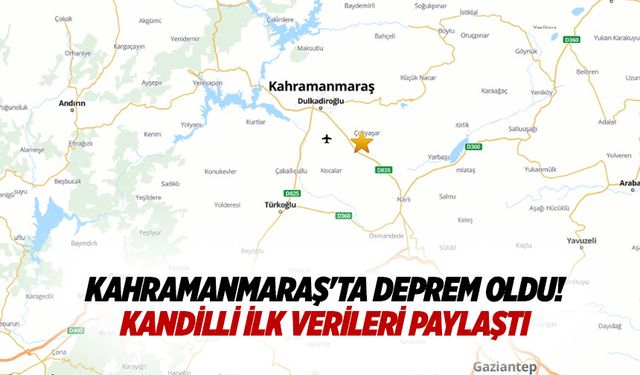 Kahramanmaraş'ta deprem oldu! Kandilli ilk verileri paylaştı