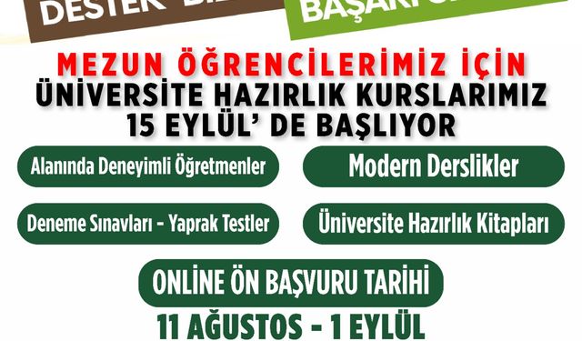 Onikişubat Belediyesi’nin ücretsiz Üniversite Hazırlık Kursu’nda yeni dönem başlıyor