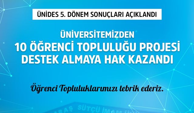 KSÜ’den 10 Proje ÜNİDES’ten Destek Almaya Hak Kazandı!