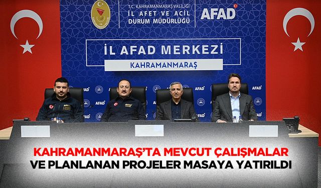Kahramanmaraş’ta Mevcut Çalışmalar ve Planlanan Projeler Masaya Yatırıldı