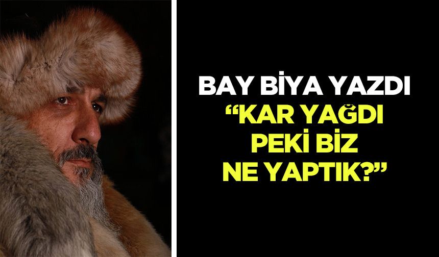 Bay Biya yazdı, “Kar yağdı, peki biz ne yaptık?”