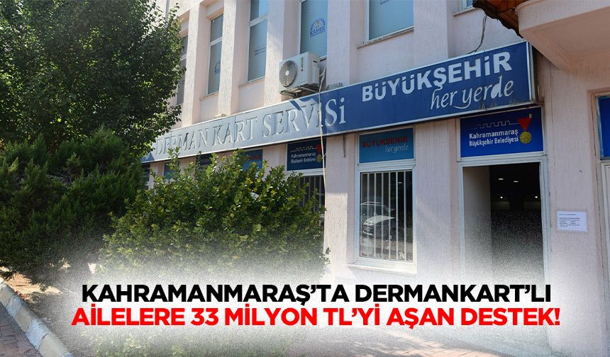 Kahramanmaraş’ta Dermankart’lı ailelere 33 milyon tl’yi aşan destek!