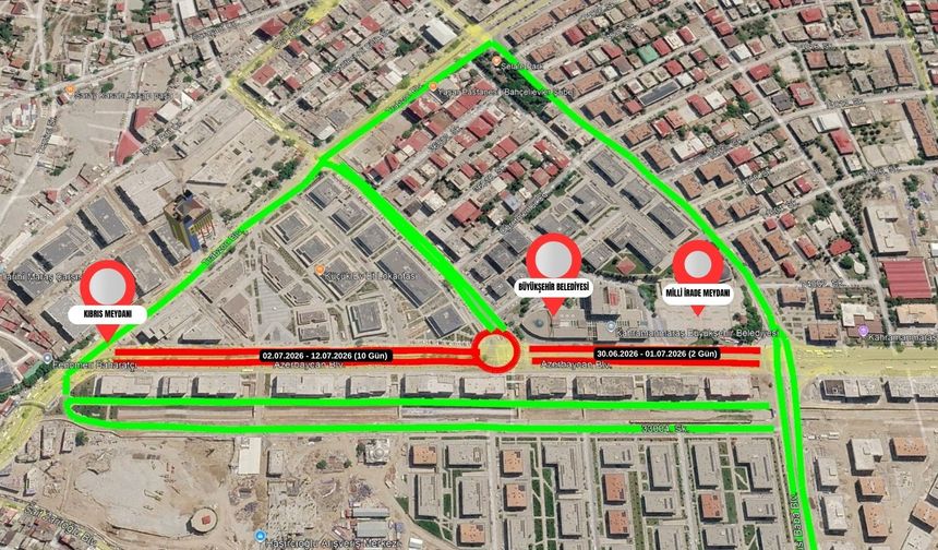 Sürücülerin dikkatine! Azerbaycan Bulvarı’nda Kısmi Trafik Düzenlemesi