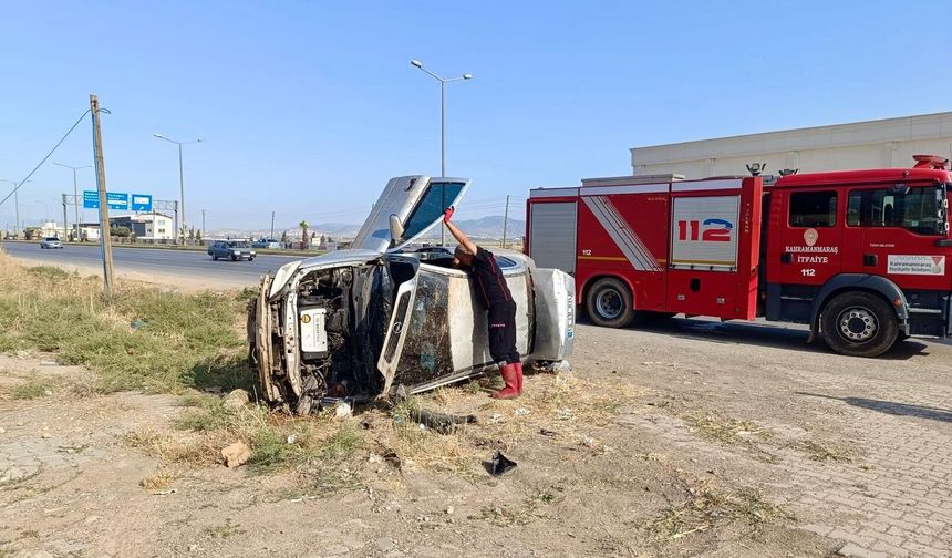 Kahramanmaraş’ta Otomobil Takla Attı: 2 Yaralı!
